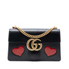 Gucci Medium GG Marmont Leather Malaga Kid Heart Patch Chain Flap Secondhand