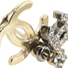 Secondhand Chanel Gold and Silver Plated CC Rhinestones Drop Push Back Earrings