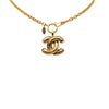 Chanel Gold Plated Quilted CC Pendant Necklace Secondhand