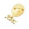 Secondhand Chanel Gold Plated CC Horsetop Brooch