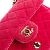 Chanel Mini Quilted Velvet Pearl Crush Single Flap Secondhand