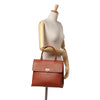 Secondhand Ferragamo Leather Gancini Trifolio Top Handle Bag