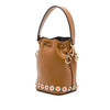 Fendi Mini Leather Studded Floral Mon Tresor Bucket Bag Secondhand