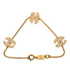 Chanel Triple CC Gold Plated Strass Bracelet Secondhand