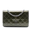 Chanel CC Quilted Metallic Patent Striped Wallet on Chain Secondhand
