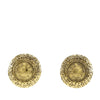 Chanel Gold Plated Rue Cambon Medallion Clip On Earrings Secondhand