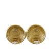 Chanel Gold Plated Rue Cambon Medallion Clip On Earrings Secondhand