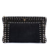 Prada Canvas Canapa Studded Vernice Clutch Secondhand
