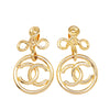 Chanel Gold Plated CC Drop Clip On Earrings Secondhand