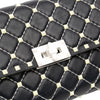 Valentino Quilted Lambskin Free Rockstud Spike Wallet On Chain Secondhand