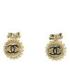 Chanel Gold Plated CC Ribbon Drop Bullet Backs Earrings Secondhand
