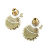 Chanel Gold Plated CC Ribbon Drop Bullet Backs Earrings Secondhand