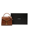 Saint Laurent Mini Croc Embossed Calfskin Monogram Cassandra Top Handle Bag Secondhand