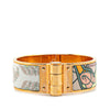 Hermès Wide Printed Enamel Coup de Fouet Au Bloc Hinged Bracelet PM Secondhand