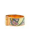 Hermès Wide Printed Enamel Coup de Fouet Au Bloc Hinged Bracelet PM Secondhand