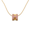 Hermès Gold Plated and Enamel Cage d H Pendant Necklace Secondhand