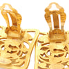 Chanel CC Gold Plated Square Clip on Earrings Secondhand