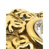 Secondhand Chanel CC Gold Plated Crystal Round Clip On Earrings