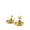 Secondhand Chanel CC Gold Plated Crystal Round Clip On Earrings