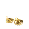 Secondhand Chanel CC Gold Plated Crystal Round Clip On Earrings