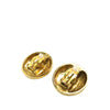 Secondhand Chanel CC Gold Plated Crystal Round Clip On Earrings