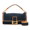 Fendi Large Denim Baguette Satchel Secondhand