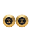Chanel CC Gold Plated Enamel Clip On Earrings Secondhand