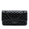 Secondhand Chanel Medium Classic Shiny Crumpled Calfskin So Black Double Flap