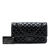 Secondhand Chanel Medium Classic Shiny Crumpled Calfskin So Black Double Flap
