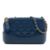 Chanel Quilted Patent Aged Calfskin Gabrielle Double Zip Clutch with Chain Secondhand