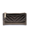 Chanel Chevron Metallic Aged Calfskin Gabrielle Zip Pouch Secondhand