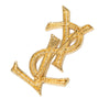 Saint Laurent Gold Plated Cassandre Pin Brooch Secondhand