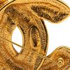 Chanel Gold Plated CC Quilted Brooch Secondhand