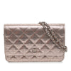 Chanel CC Quilted Metallic Calfskin Pixel Effect Wallet On Chain Secondhand