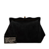 Chanel CC Quilted Suede Kiss Lock Clutch Secondhand