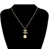 Chanel CC Gold Plated Faux Pearl Drop Pendant Necklace Secondhand