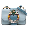 Miu Miu Goatskin Madras Soft Calf Crystal Embellished Crossbody Secondhand