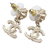 Chanel CC Gold Plated Faux Pearl Rhinestone Drop Push Back Earrings Secondhand