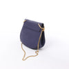 Chloe Drew Leather Chain Crossbody Bag in Navy Blue Secondhand