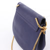 Chloe Drew Leather Chain Crossbody Bag in Navy Blue Secondhand