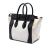 Celine Mini Bicolor Canvas and Leather Luggage Tote Secondhand
