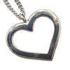 Chanel Silver Plated CC Heart Pendant Necklace Secondhand