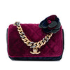 Chanel Paris Cosmopolite Small Tricolor Quilted Velvet Private Affair Camellia Flap Secondhand