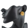 Chanel CC Gold Plated Oval Clip On Earrings Secondhand