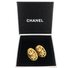 Chanel CC Gold Plated Oval Clip On Earrings Secondhand