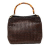 Gucci Woven Leather Bamboo Satchel Secondhand