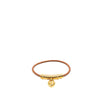 Hermès Leather and Gold Plated Cadena Heart Charm Bracelet Secondhand