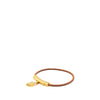 Hermès Leather and Gold Plated Cadena Heart Charm Bracelet Secondhand