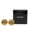 Chanel Gold Plated CC Round Clip on Earrings Secondhand