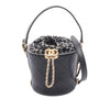 Chanel Small CC Calfskin and Tweed Drawstring Bucket Bag Secondhand